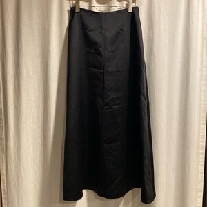Ann Taylor floor length, black, satin silk skirt. Women size 4.  Like new